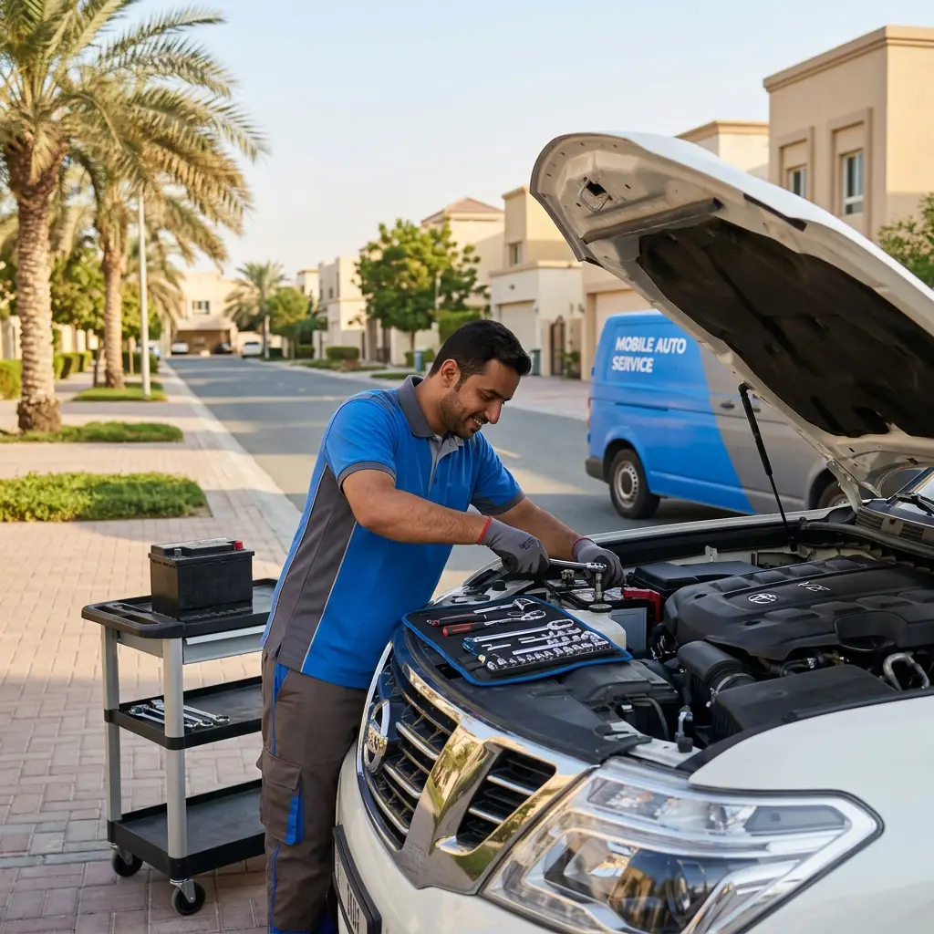 Mobile car battery service in Khalifa City